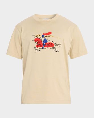 Burberry Mens Year of the Horse Embroidered EKD Cotton T-Shirt