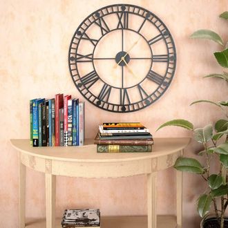 Berkfield Home Vintage Wall Clock with Quartz Movement Metal 60 cm XXL in Black