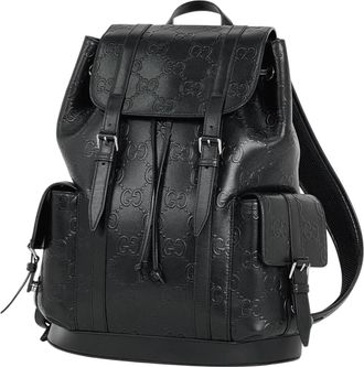 Gucci Black Leather Backpack (Pre-Owned)