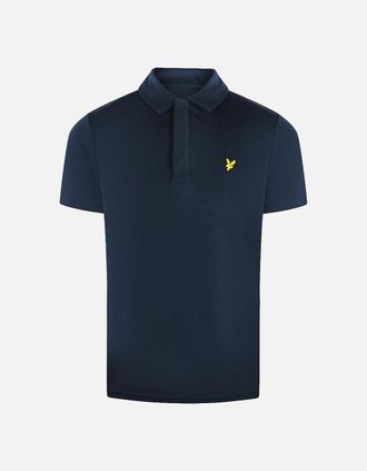 Lyle & Scott Mens Lyle & Scott Textured Navy Blue Polo Shirt - Size: 40