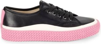 Ferragamo Contrast Sole Leather Sneakers, Size 6.5 C