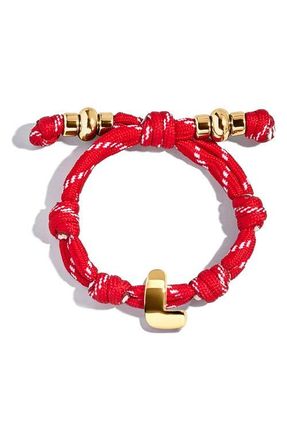 BaubleBar Knotty Initial Bracelet in Red L at Nordstrom