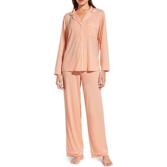 Eberjey Gisele Long Pajamas in Pink Nectar/Ivory at Nordstrom, Size Xx-Small