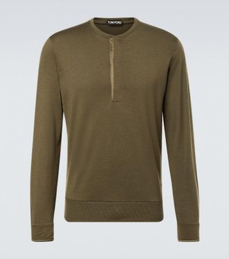 Tom Ford Wool, cashmere, and silk Henley shirt