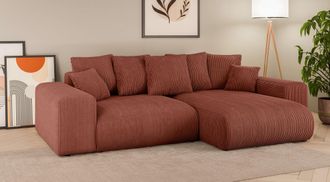 HOME AFFAIRE Ecksofa »LAKESIDE mit Bettfunktion und Bettkasten, B/T/H 257/166/84 cm« L-Form, Recamiere beidseitig montierbar, mit Wellenunterfederung