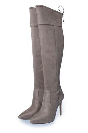 Michael Kors Pre-owned Womens Jamie suede stretch boots in taupe - Brown - Size EU 40