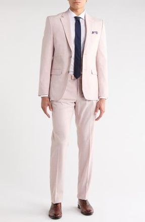 Soul of London Two Button Linen Suit in Light Pink at Nordstrom Rack, Size 42