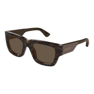 Gucci Zonnebrillen - Heren - Zonnebrillen - Bruin - 52 MM - Accessoires
