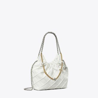 Tory Burch Womens Mini Fleming Soft Distressed Hobo Bag, One Size