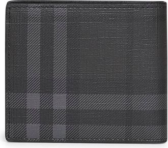 Burberry Coated Canvas Check Wallet - Black