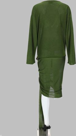 The Attico Draped Viscose Dress - Green