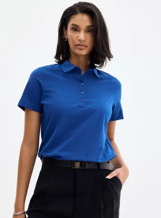 Contemporaine Womens Organic cotton plain Polo Shirt shirt