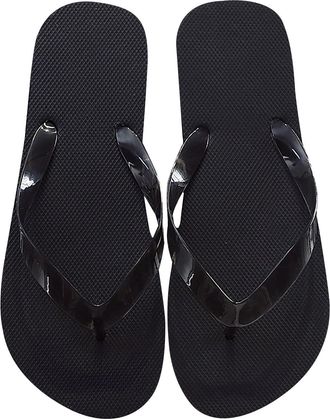 Generic Unisex Fashion Hollow Breathable Flip Flops Non Slip Wear Beach Shoes Mens Slippers Open Toe (Black, XS)