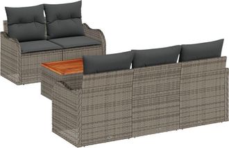 vidaXL Vidaxl - Garden Sofa Set with Cushion Manual 6 pcs Grey 55 x 55 x 37 cm