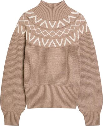 Varley Marcie Fair Isle Knit Jumper - Brown - XL (UK16 / XL)