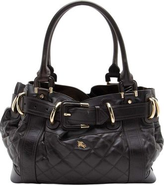 Burberry Brown Quilted Leather Beaton Satchel (Authentic Pre-Loved)