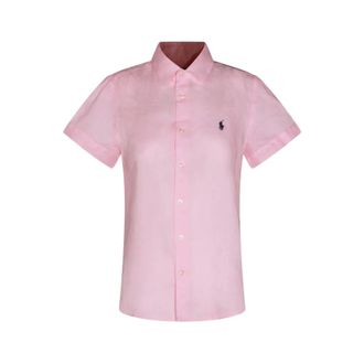 Ralph Lauren Shirts, female, Pink, Size: XS Logo-Embroidered Buttoned Shirt