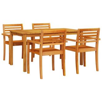 vidaXL Conjunto De Comedor De Jard&iacute;n 5 Pcs Marr&oacute;n Vidaxl