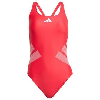 adidas 3 Bar Logo C-Back Suit Badeanzug f&uuml;r Damen | rot