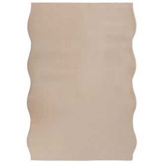 Beliani Alfombra Para Sal&oacute;n Oficina De Pelo Sint&eacute;tico 160 X 230 Cm Pelo Largo Moderno Beige Dawa