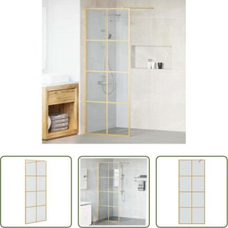vidaXL Parete doccia in vetro - Parete Doccia Walk-in Oro 80 x 195 cm vetro temperato