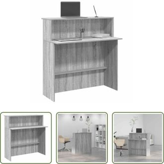vidaXL Bancone reception - Banco Reception Grigio Sonoma 100x50x103,5 cm Legno Multistrato