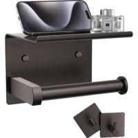 OEM Portarrollos De Papel Higi&eacute;nico De Pared Con Estante Y Ganchos Para Toallas Y Albornoces, De Acero Inoxidable, Para Montaje En Pared Con Adhesivo O To