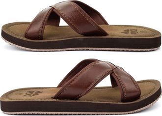 Generic Mens Sandals Mens Mule Sandals Mens Crossover Sandals Mens Mules Mens Summer Sandals Mens Sandal Leather Effect Brown 10 UK