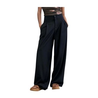 Desigual Dames, Broeken, Zwart, Maat: S Leer