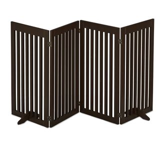 Relaxdays Relaxdays - Barrera Seguridad Perros, Valla Protectora Plegable, 92 X 205 Cm, Cerca Mascotas, Con Patas, Marr&oacute;n