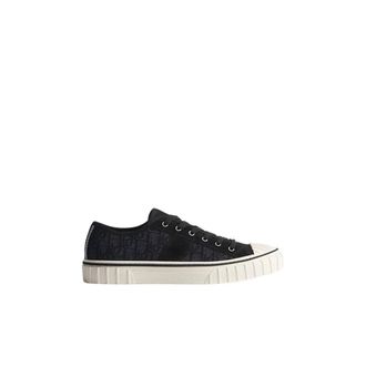 Dior Oblique Hooper Low-Top Sneakers - Heren - Schoenen - Zwart - Maat: 43 EU Katoen