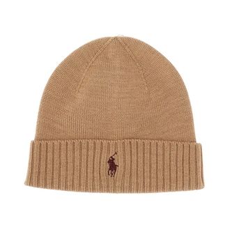 Polo Ralph Lauren Beanies, male, Beige, Size: ONE SIZE Signature Pony Wool Beanie