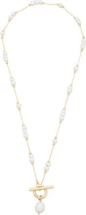 st. Moran Freshwater Pearl Toggle Necklace in White at Nordstrom