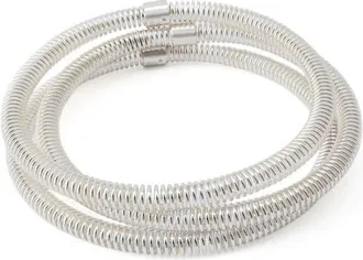 Robert Lee Morris Set of Three Coiled Bangles in Silver at Nordstrom