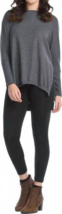 Papillon Soft Heathered Oversized Sweater In Charcoal