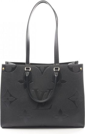 Louis Vuitton Black Leather Handbag Tote Bag (Pre-Owned)