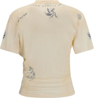 Balenciaga Womens Beige Cotton T-Shirt
