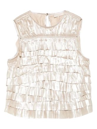 Ulla Johnson Quinn layered ruffled top - Neutrals