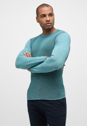 Eterna Strickpullover ETERNA, Herren, Gr. M, petrol, 100% Baumwolle, eng, Pullover Strickpullover