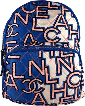Chanel Blue Satin Backpack (Pre-Owned)