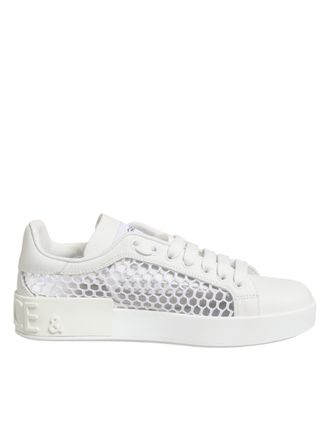 Dolce & Gabbana Witte Mesh Inzetten Lage Sneakers Schoenen