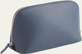 Royce Leather Monogrammed Large Leather Cosmetic Bag