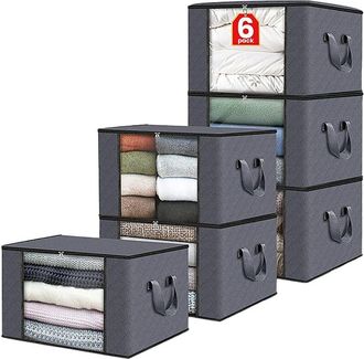 OEM Caja De Almacenamiento Plegable - 60 L - 55x35x32 Cm - Tejido No Tejido Grueso - Asas Reforzadas - Cierre De Cremallera Bidireccional En Acero Inoxida