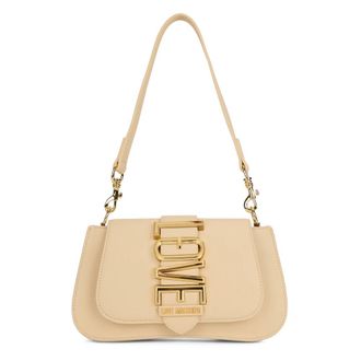 Love Moschino Schoudertas met Klep - Dames - Tassen - Beige - Maat: ONE Size Poliester