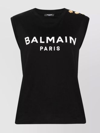 Balmain crew neck sleeveless top