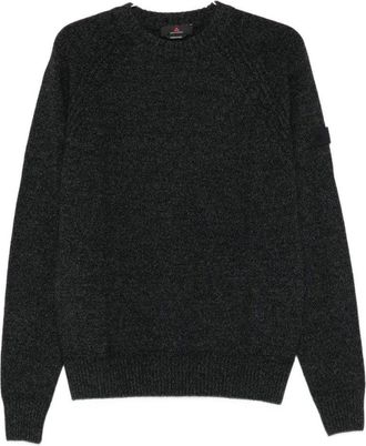Peuterey Classic Black Sweater With Ribbed Cuffs