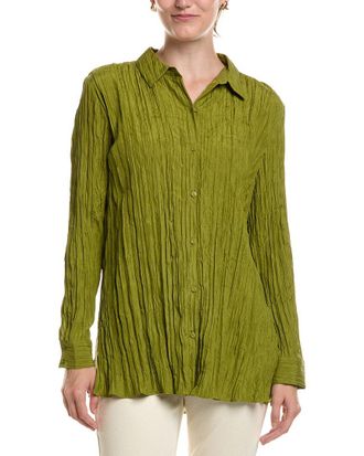 Eileen Fisher Classic Silk Pleat Shirt