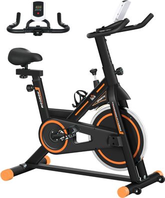 OEM Bicicleta Est&aacute;tica Con Volante De 8 Kg Pantalla Lcd Puls&oacute;metro Sill&iacute;n Y Manillar Ajustables 103x48x115 Cm Naranja