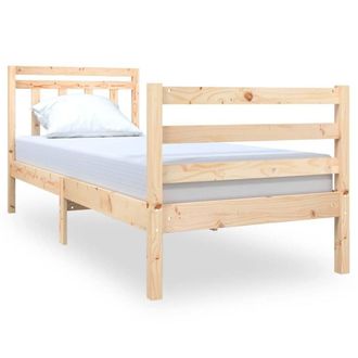 Berkfield Home Bed Frame 75x190 cm Small Single Solid Wood in Natural