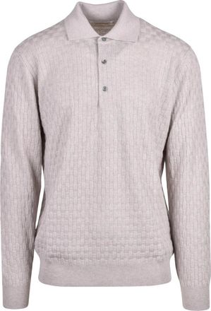 FILIPPO DE LAURENTIIS Polo van Gebreide Wol - Heren - Polos - Beige - M - Wol - Tops